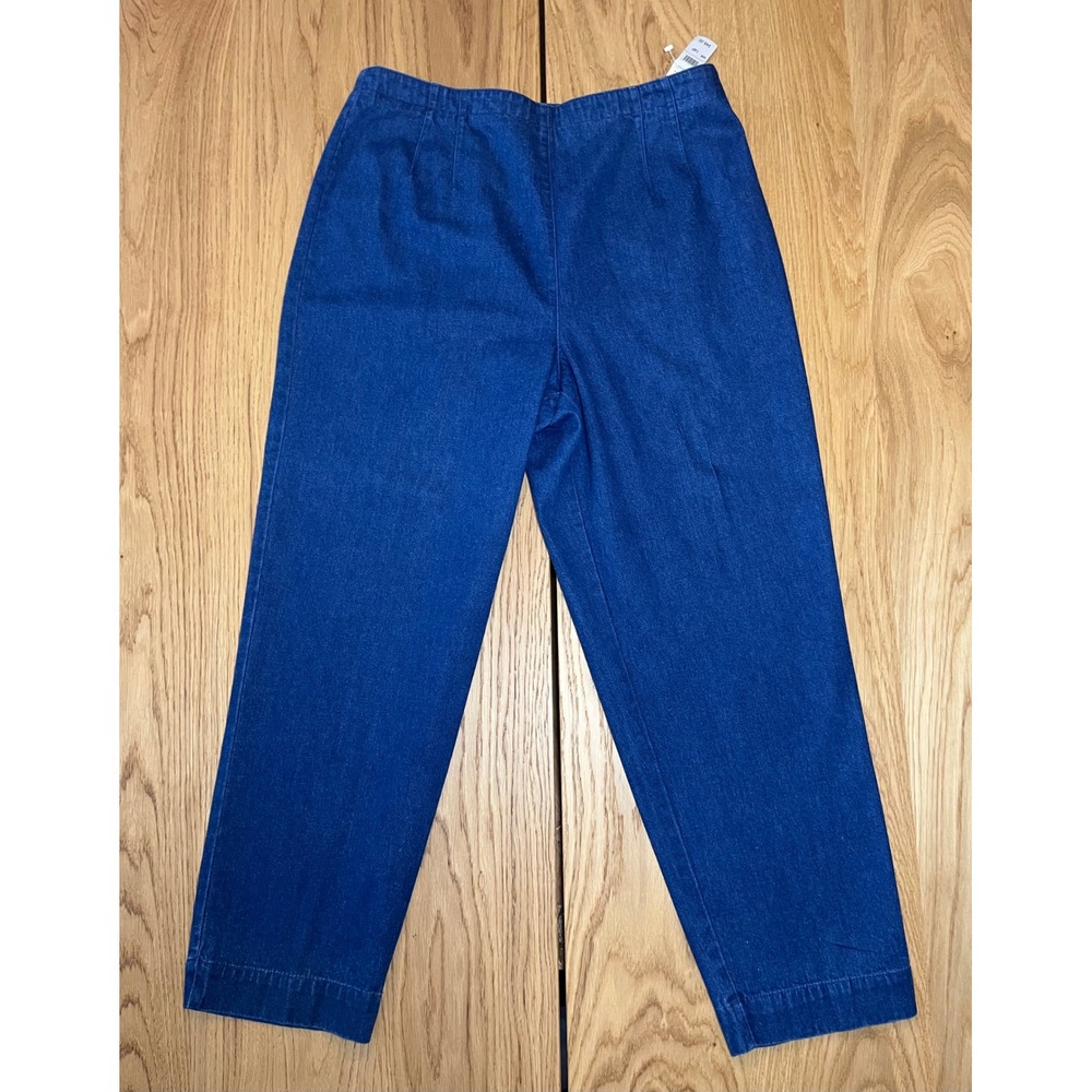 Talbots Denim Trousers Women 14P Blue High Rise Vintage 1990s